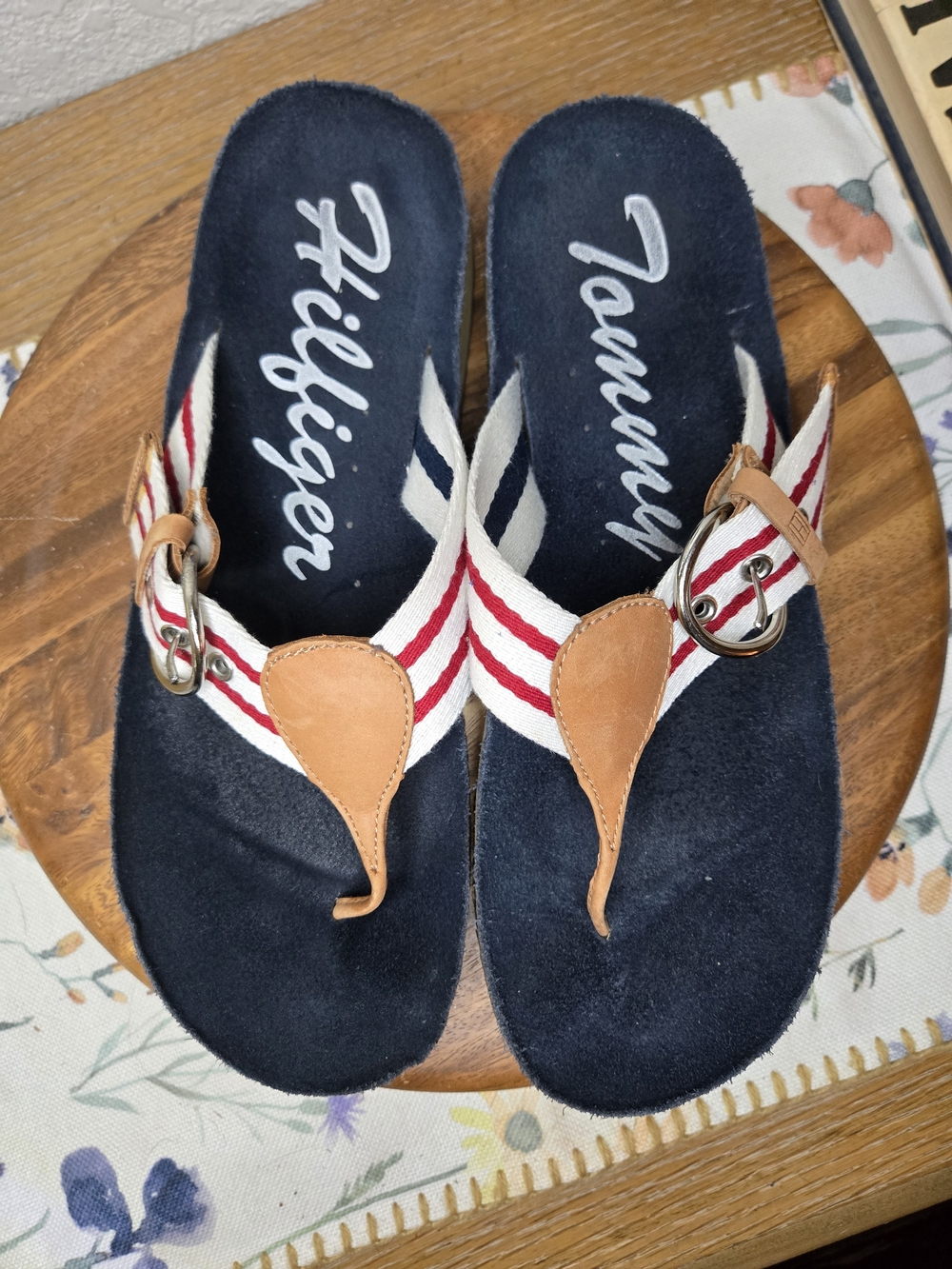 Tommy Hilfiger Kids Navy Red & White Stripe Sandals